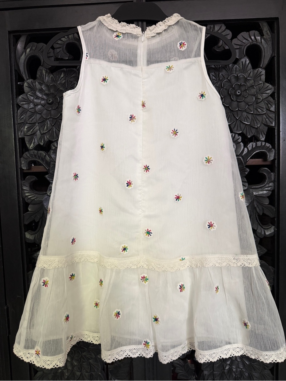 White flowered sheer dress - Picture 5 of 6